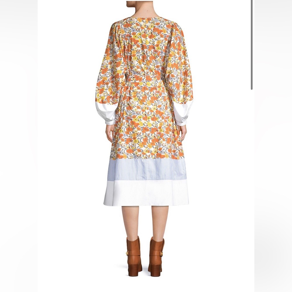 Tory Burch Ivory Blossom Ditsy Cotton Midi Dress